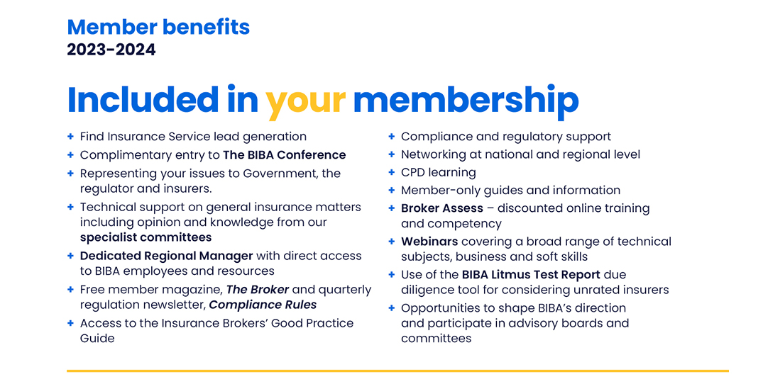 Membership that gives you more...

We support, protect, represent and promote brokers. 

For any queries please contact our membership team on:

☎️ 0344 7700 266
📧 membership@biba.org.uk
️🔗 bit.ly/40DsWBO

Your BIBA membership renewal is due on 1 January 2024