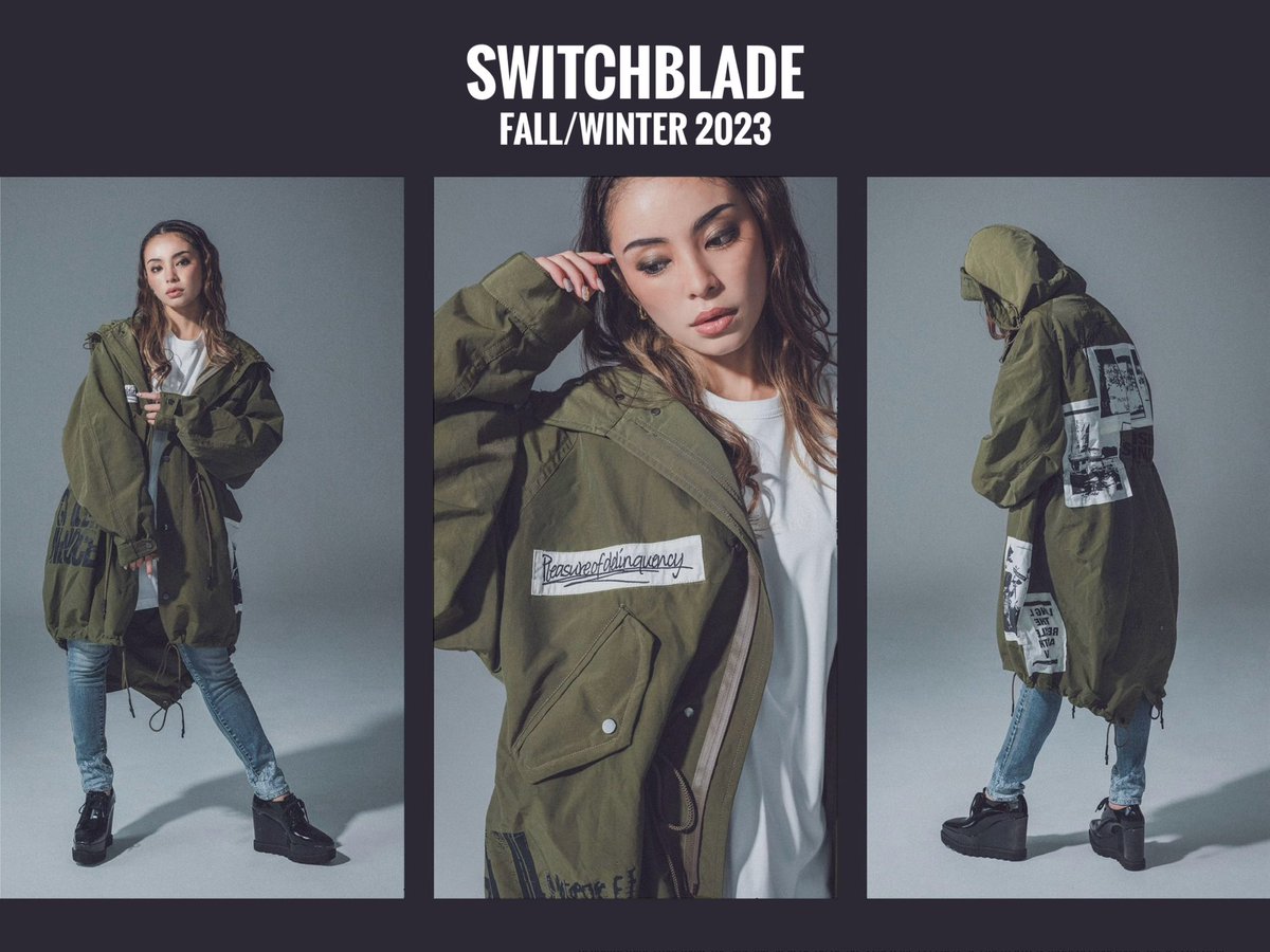 ▶︎PRE-ORDER ・FISHTAIL MODS COAT(GRAPHIC) Color:BLACK, KHAKI