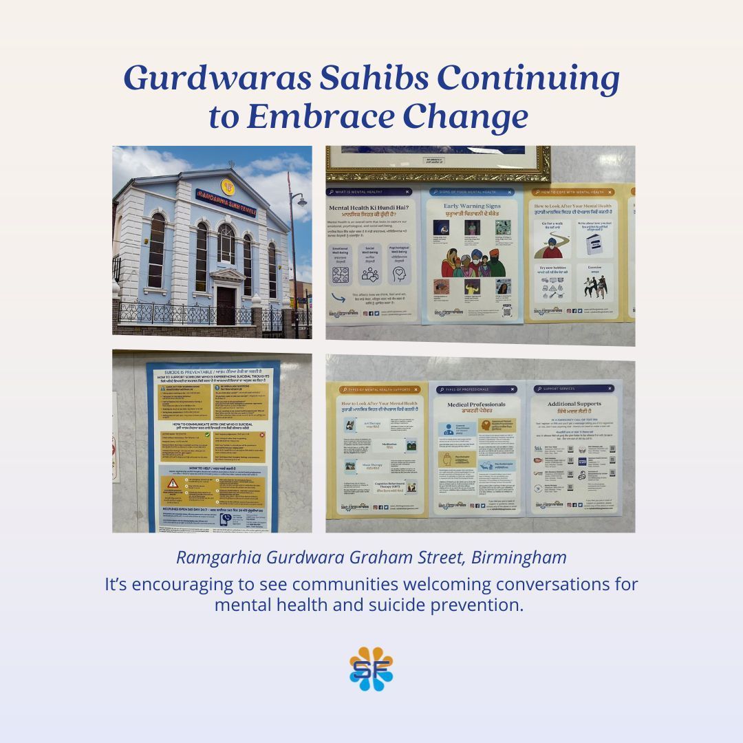 Another Gurdwara Sahibs, displaying the Mental health and Suicide prevention infographics to support the sangat. The infographics are currently in review at the moment if you would like to get hold of them please get in touch via email info@sikhforgiveness.com