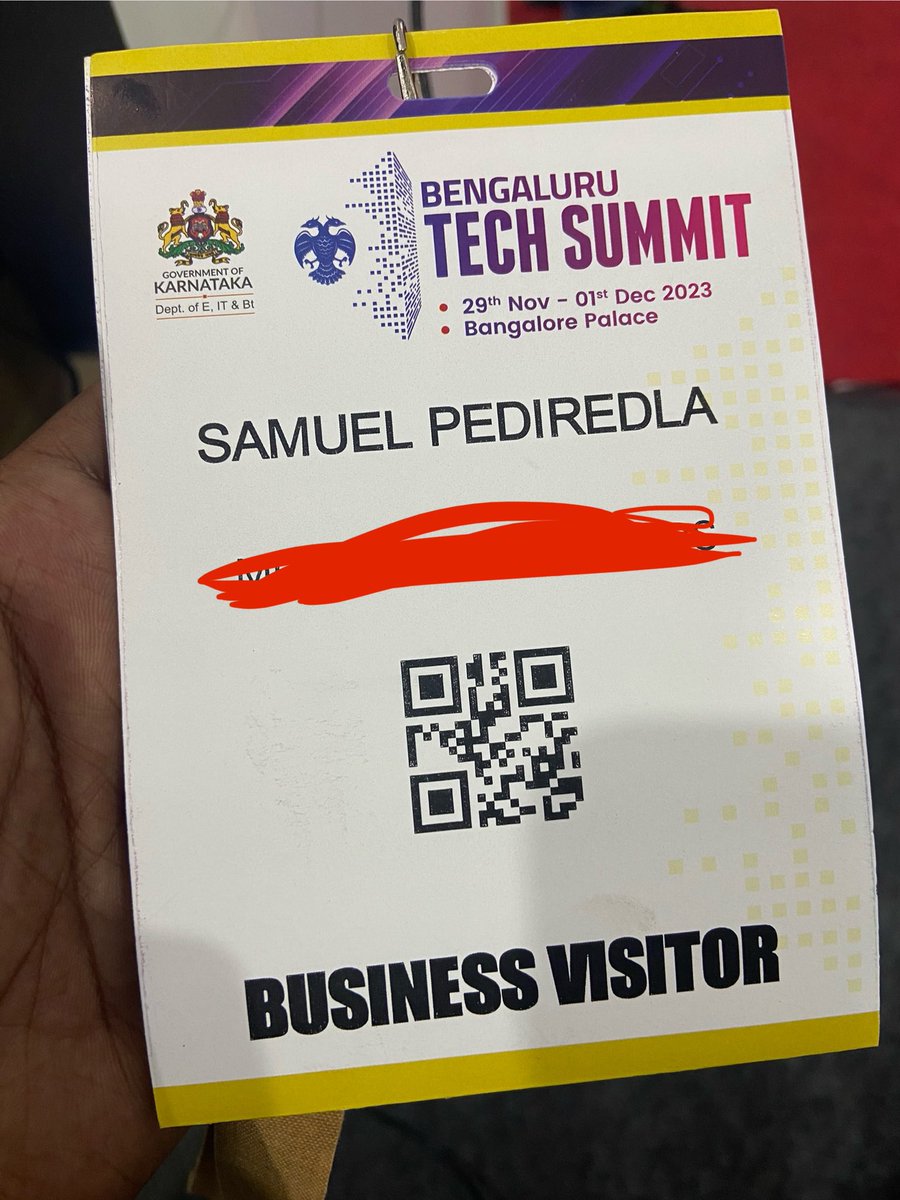 Sam_07x's tweet photo. Anyone at the Bengaluru tech summit?  Let’s connect #BTS2023 https://t.co/iwNFHJmS8h
