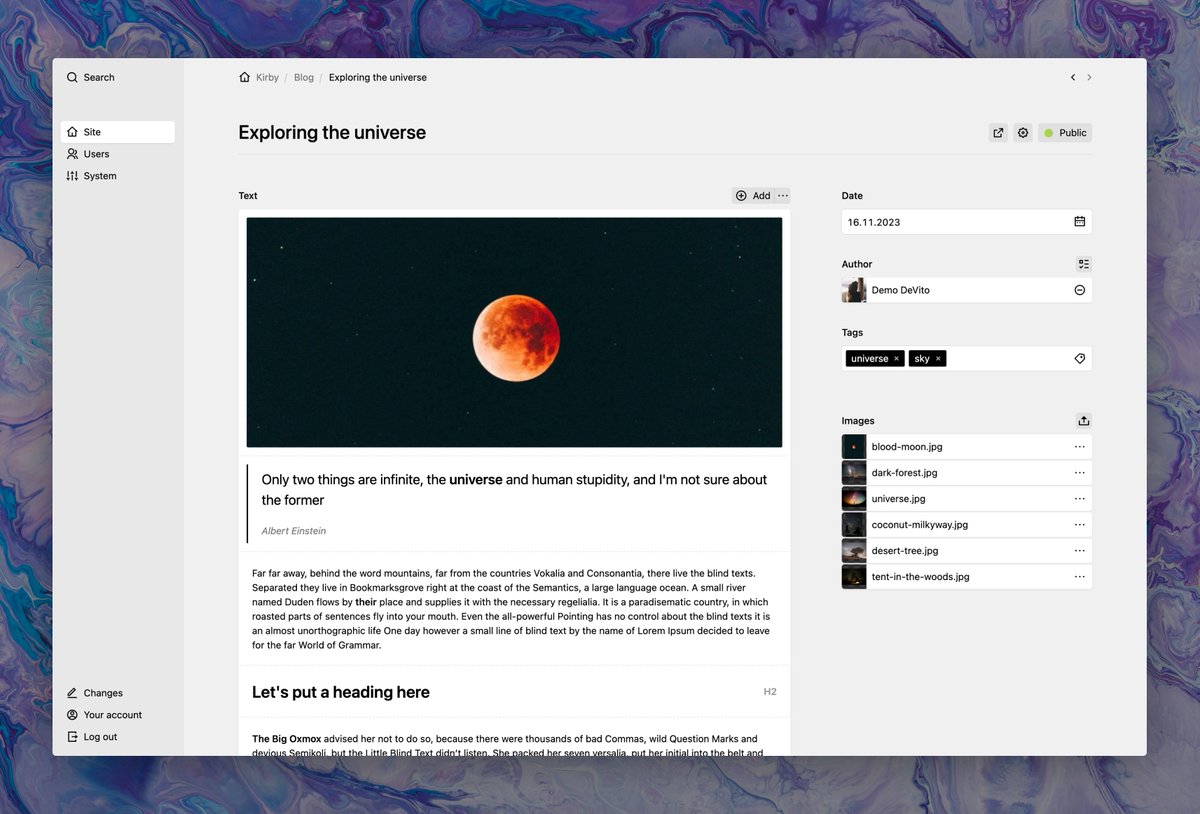 afbora's tweet image. It’s time for a new era: Kirby 4 is here 🚀✨ filled with a ton of user features, a fresh look and lots of developer improvements. Say hello: getkirby.com/releases/4.0

Upgrade your site or grab a new license, 20% off until Dec 18th!
We hope you’ll enjoy this one 🙌