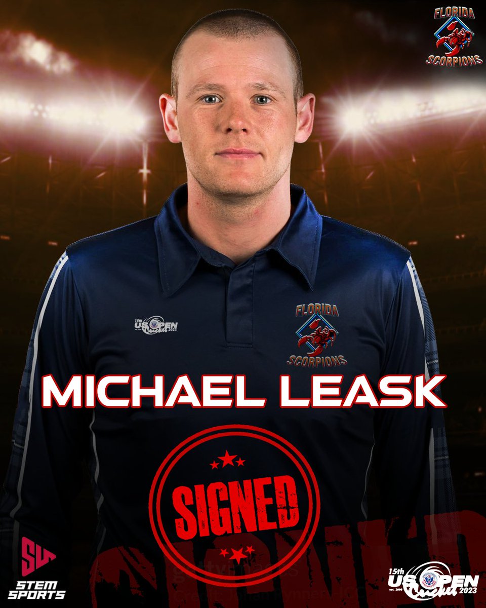 DEAL🔏📝 | Florida Scorpions 

We are delighted to announce that our client Michael Leask will be representing Florida Scorpions for US Open 2023!

#Cricket #MichaelLeask #ML #FloridaScorpions #USOPENCRICKET2023 #Deals #OneTeamOneDream #StemSports