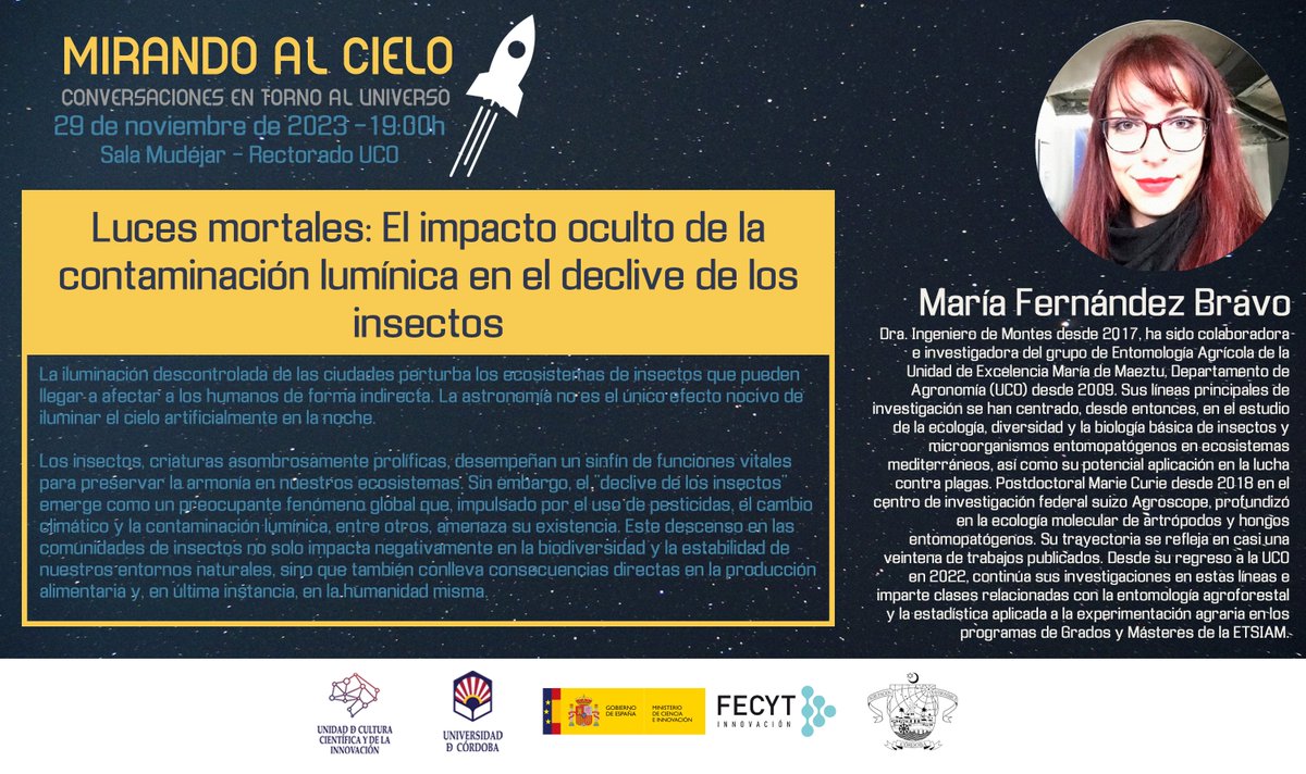✨Nos vemos a las 19h en el Rectorado de <a href="/Univcordoba/">Universidad Córdoba</a> para disfrutar de la charla de <a href="/MariaFndzBravo/">María Fernández-Bravo</a> con la que cerramos el ciclo #MirandoAlCielo de la mano de <a href="/Astrocordoba/">Astrocórdoba</a> <a href="/FDescubre/">Fundación Descubre</a> 

🔴Puedes seguirla en directo👉 youtube.com/watch?v=Z5GqkL…