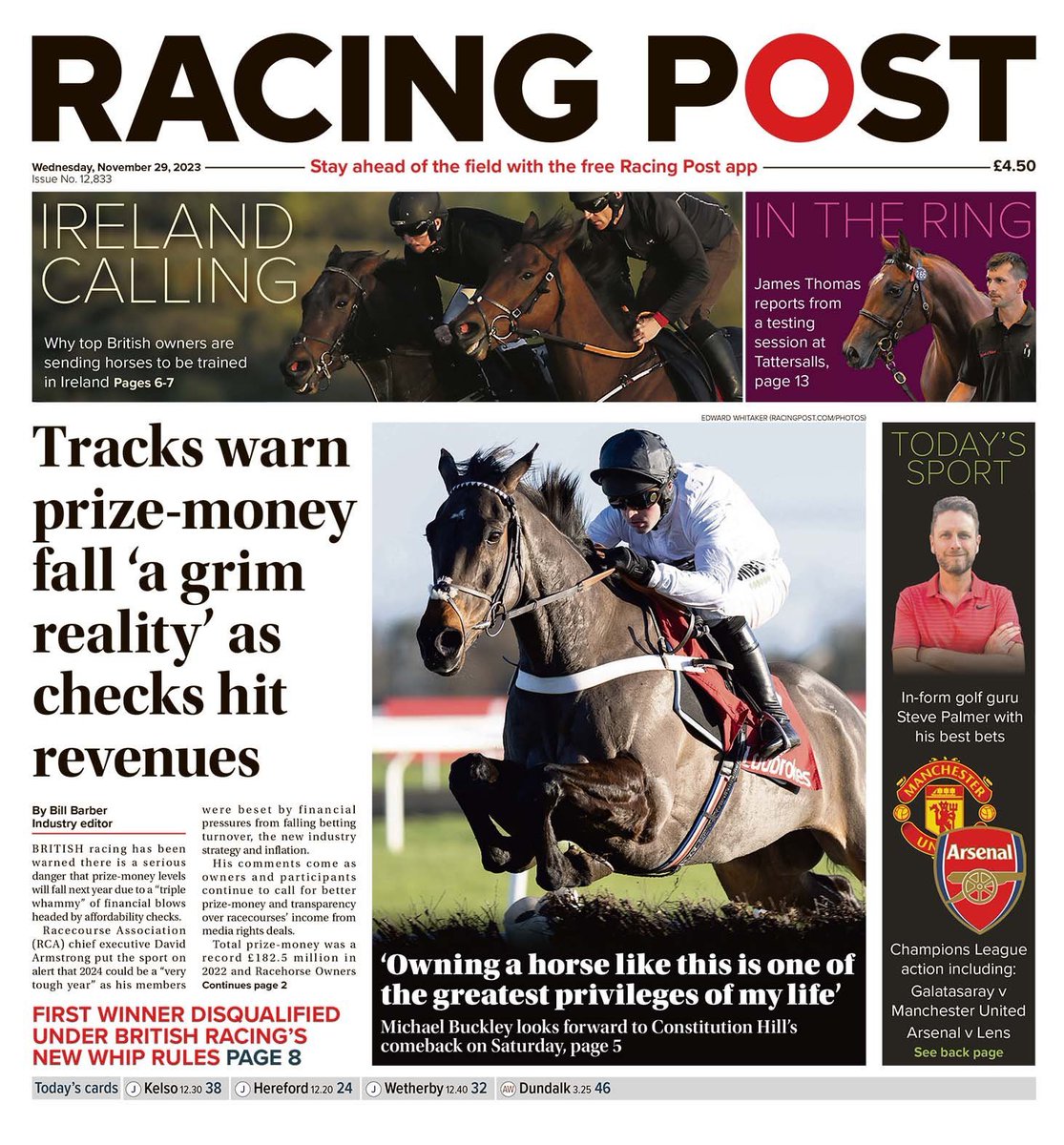 This is a clear indication of how affordability checks will be blamed for all of racing’s ills. Not the switching to turnover based model, diluting of the racing product, backing of FOBTs, turning a blind eye to restrictions, failing to reinvest media rights in prize money etc.