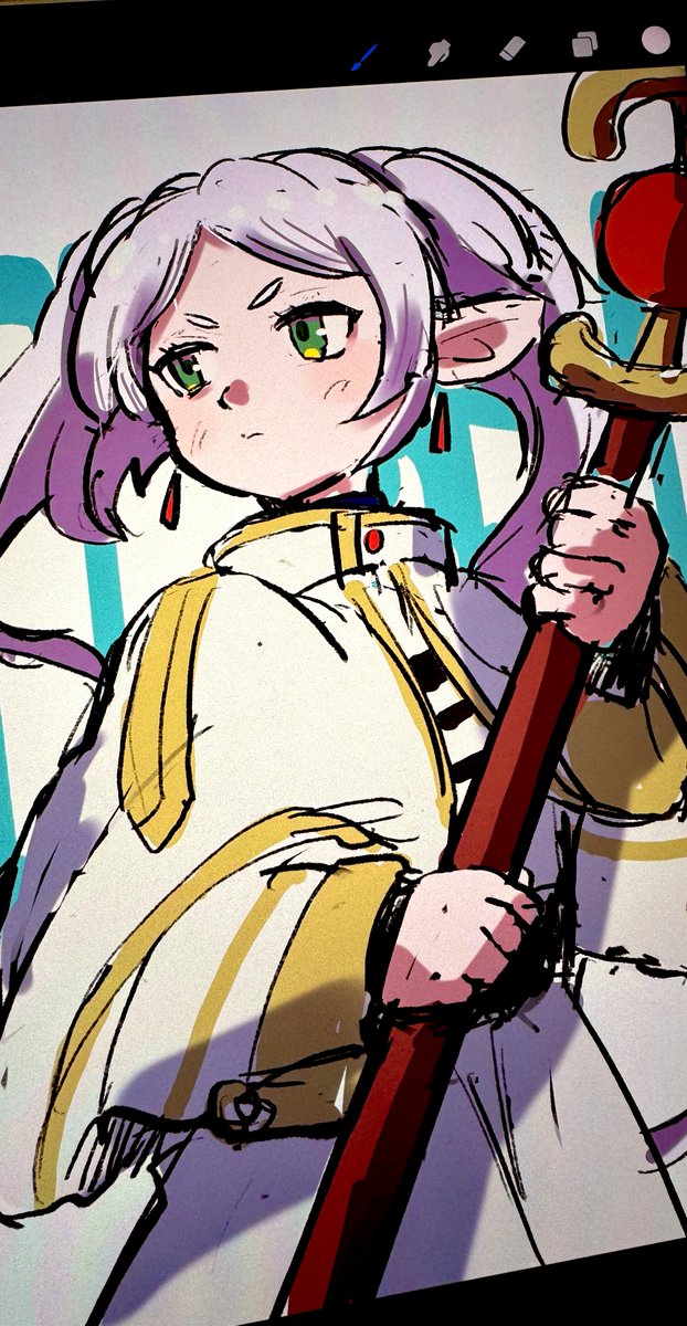 フリーレン「フリーレンさまのラフ!(やっと見ました) 」|un:c（あんく)のイラスト
