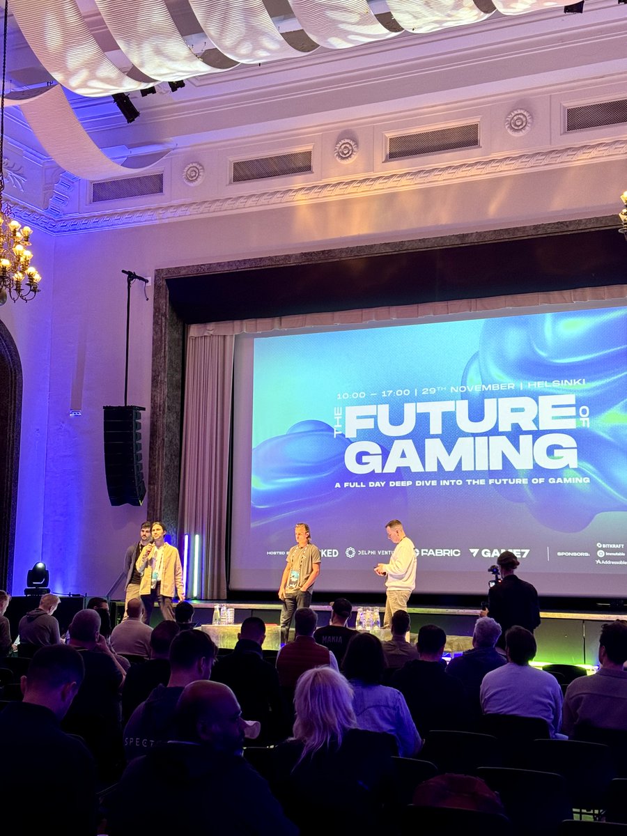 BackedVC's tweet photo. Welcome words at Future of Gaming 2023 by our co-founder @AlexBrunicki alongside @pierskicks @ronenkirsh @MerschMax_ #FOG23 @SlushHQ #Slush2023 #BACKEDVC #gamingcommunity https://t.co/b858ILCy3l