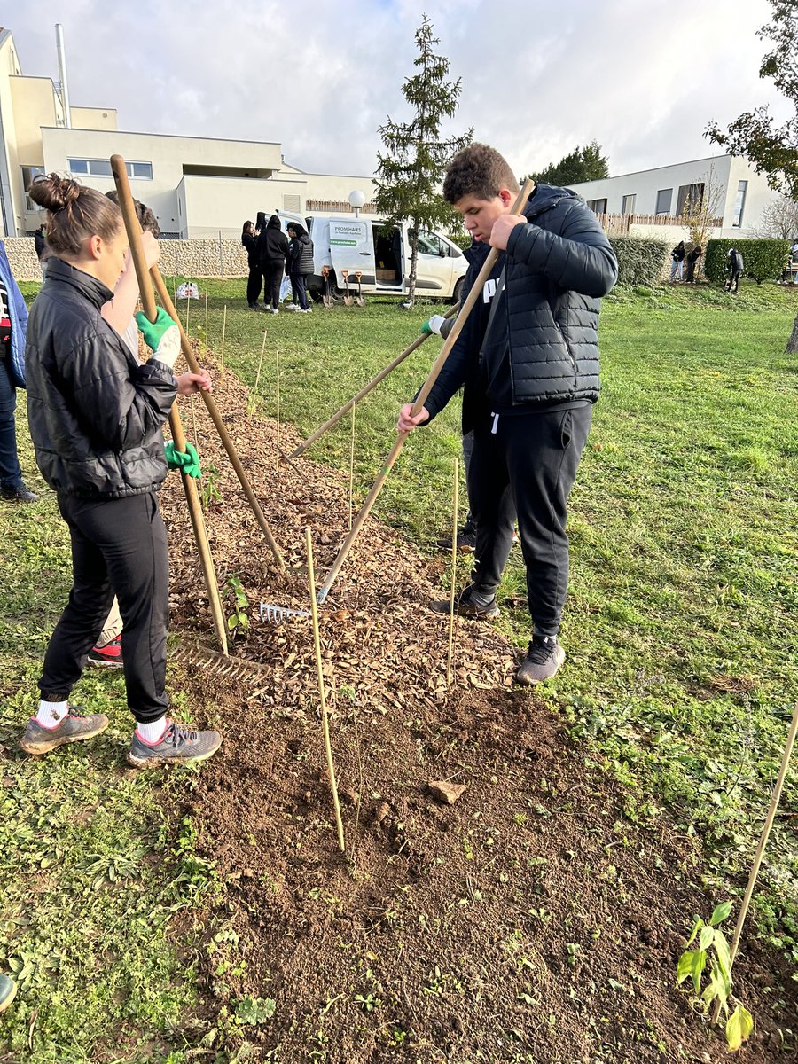 Plantation de haies de fraîcheur au LP JF Cail  #E3D. Merci et bravo 👏👏👏aux équipes et aux élèves engagés dans ce projet « Sciences Grandeur Nature » et merci à la région <a href="/NvelleAquitaine/">Nouvelle-Aquitaine</a>  pour son soutien 🙏  <a href="/DSDEN79/">DSDEN Deux-Sèvres</a> <a href="/acpoitiers/">Académie de Poitiers</a> 

lnkd.in/ewDgV_8x