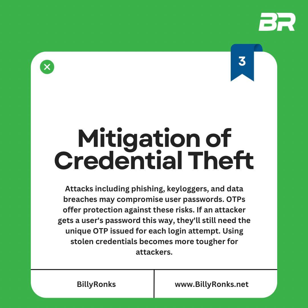 BillyronksLtd's tweet photo. Guard your online presence with the power of OTPs! 🛡✨ 

One-Time Passwords (OTPs) are your frontline defense against unauthorized access and cyber threats. 💻🔐
#CyberSecurity #OTPProtection #StaySecureOnline #billyronks #Telecoms #brcares https://t.co/zVqxyaNcQR