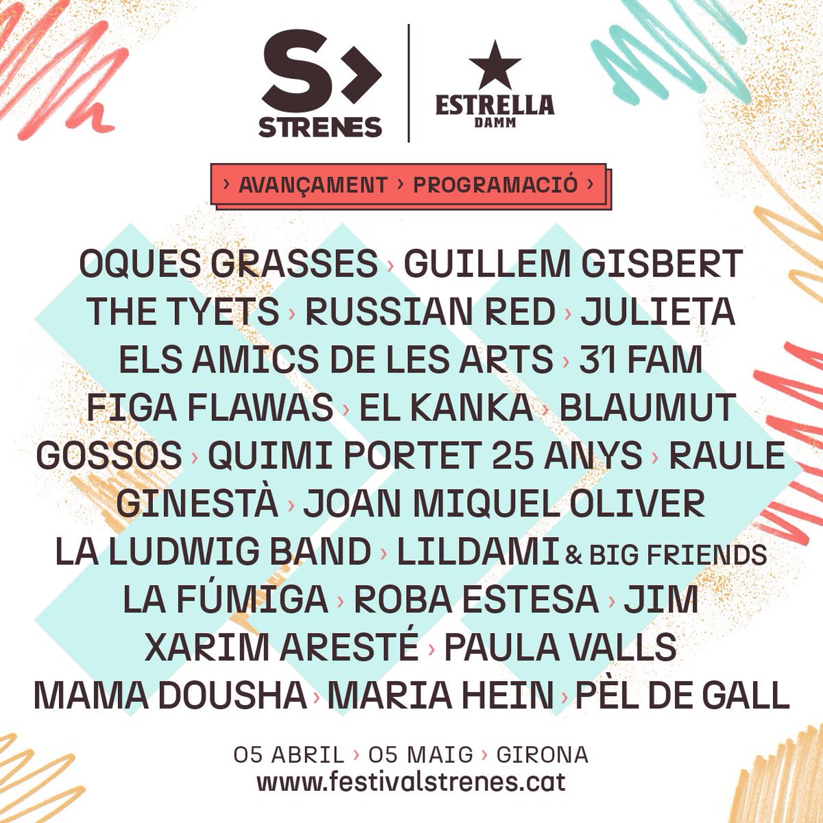 Girona tornarà a ser la ciutat de les Strenes. El lloc on tot comença!💫

Avui presentem un gran gruix del que serà la programació de la 12a edició del festival 💥

ENTRADES A LA VENDA AVUI A LES 20:00 al web del festival.

Més informació
👇
📲 festivalstrenes.cat