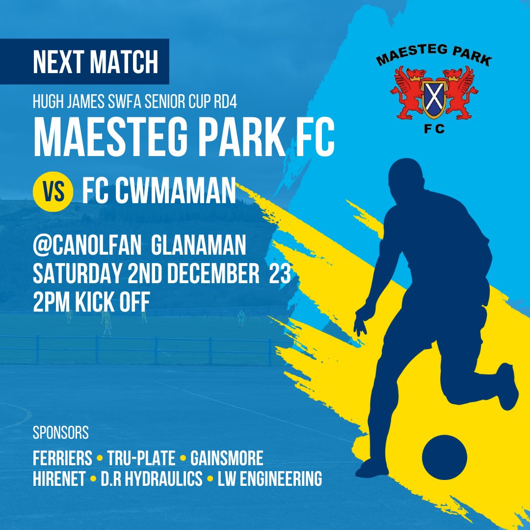Up next, a tough away cup fixture against Premier league opposition <a href="/FC_Cwmaman/">FC_Cwmaman</a>.