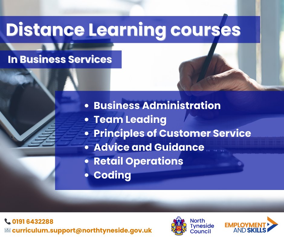 💻❓ Did you know we offer a range of distance learning courses in Business Services?

Choose from:

• Business Administration
• Team Leading
• Principles of Customer Service
• Advice and Guidance
• Retail Operations
• Coding 👇