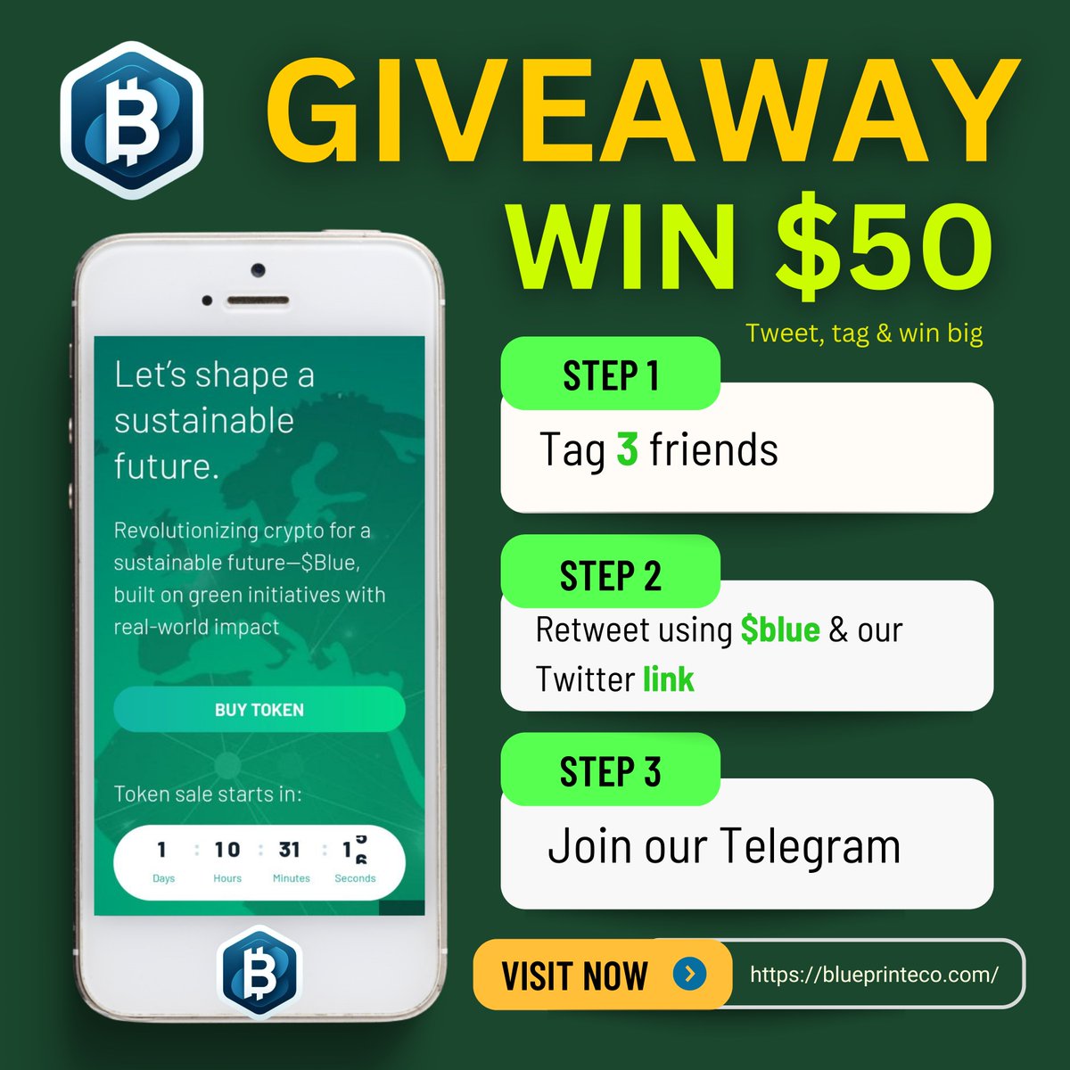 🌟🎉 $50 BNB GIVEAWAY! 🎉🌟
Want to win $50 in BNB? It's simple with Blueprint Ecosystems! 
To Enter: 
1️⃣ Tag 3 friends
2️⃣ Retweet this post using $blue &amp; our Twitter link: x.com/blueprintecosys
3️⃣ Join our Telegram: t.me/blueprintecosy…

#Tweet, #tag &amp; #win #big!