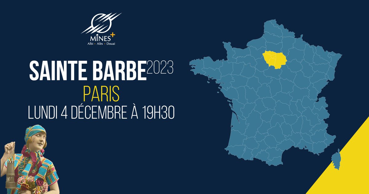 🔥Sainte Barbe 2023 · Paris 🔥
C'est avec une immense #joie que nous vous invitons à célébrer la Sainte-Barbe cette année à #Paris, dans une ambiance chaleureuse  
📅Lundi 4 Décembre
⏰19h30
📌L'Auberge Aveyronnais, 40 rue Gabriel Lamé 75012 Paris
ℹ️  bit.ly/Saintebarbe23_…