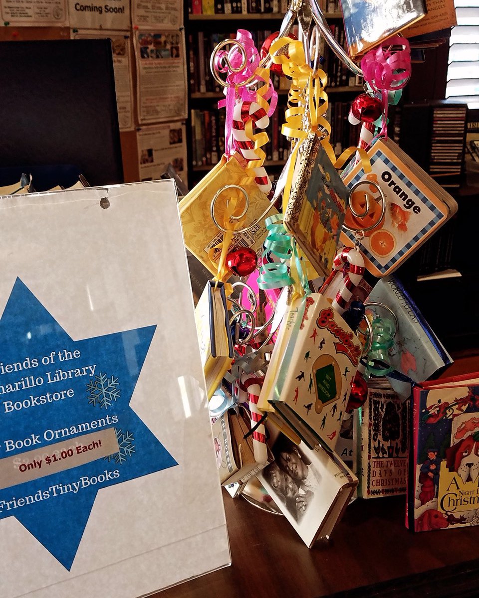 Tiny book ornaments. $1.00 each

#friendsofthecamarillolibrary #camarillo #shop #friendsbookstore #nonprofit #volunteers #donate  #read #books #giftcertificates #tinybooks #ornaments #holidays #gifts