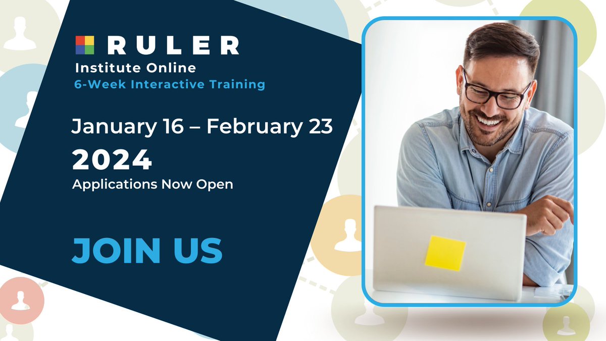 ⏳ Time's ticking! Only a few days left to enroll in the RULER Institute Online. Seize this opportunity to elevate your school's emotional intelligence journey. Apply by Dec 1 and make a lasting impact. rulerapproach.org/training/ruler…
