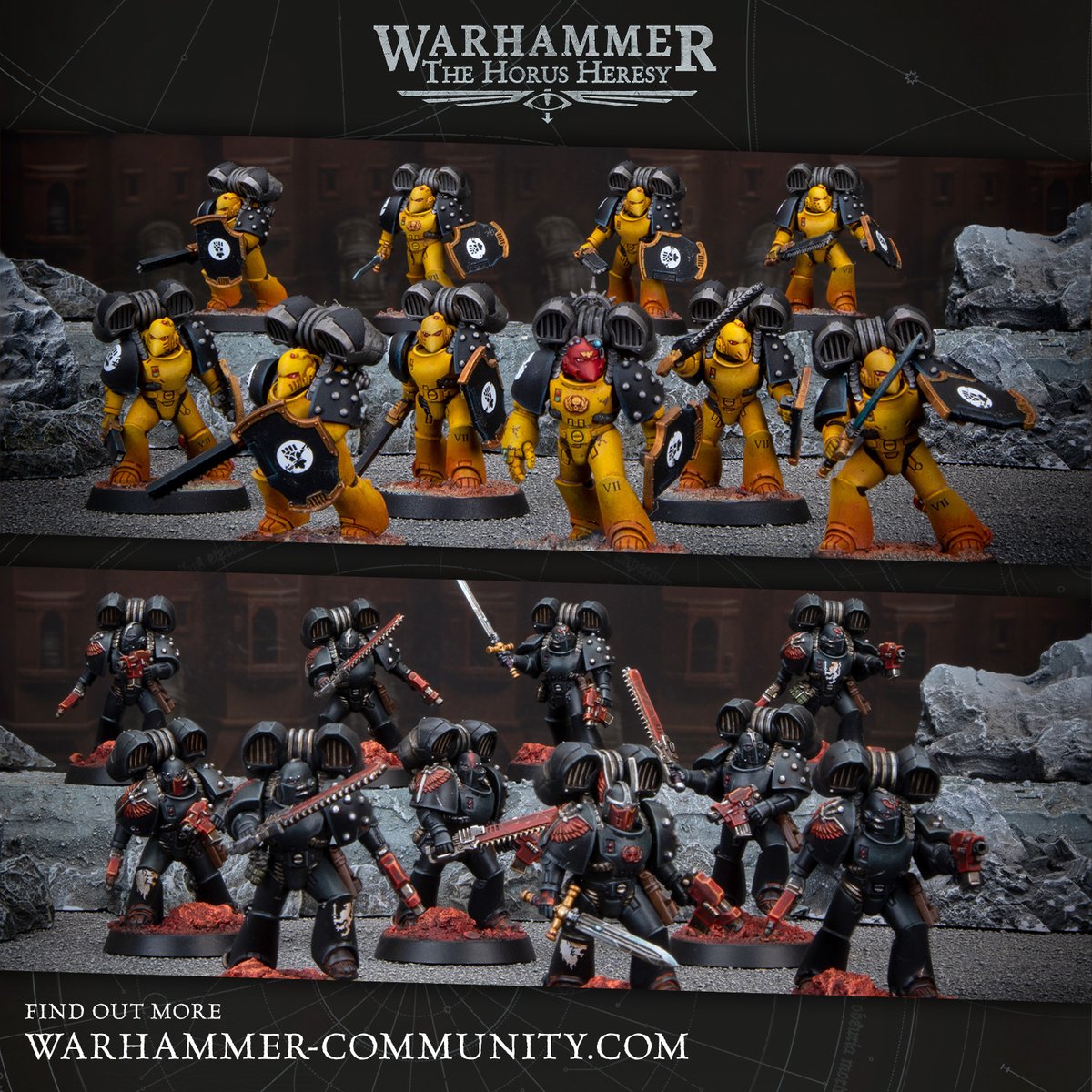 warhammer's tweet image. Looking for some inspiration for your MKVI Assault Squad? Check out these awesome Age of Darkness paintjobs. bit.ly/3sUdNzM 

#WarhammerCommunity