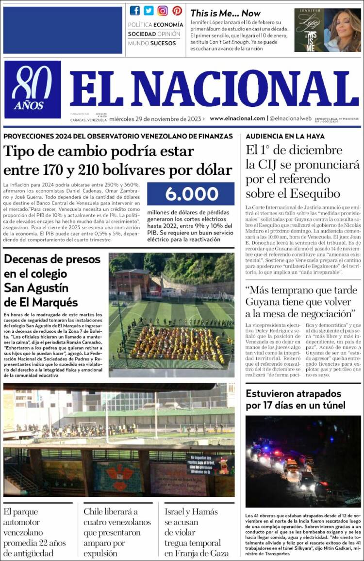 NotiCampina's tweet image. @cecodap pide al #MP investigar operativo policial con presos en el colegio San Agustín: Decenas de presos en el Colegio San Agustín de El Marqués. #Ccas. elnacional.com/venezuela/ceco… #29Nov portada @ElNacionalWeb