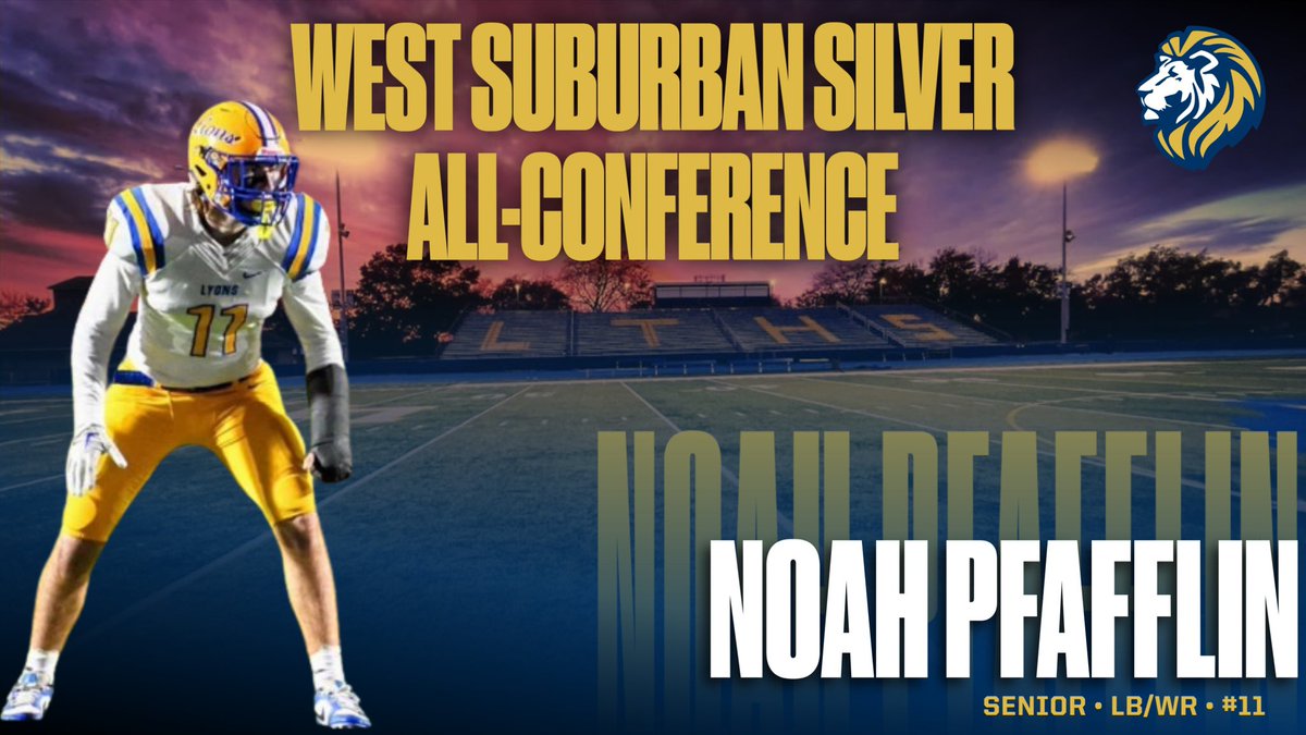 Congrats to 4 year starter, @noahpfafflin, on being selected to the West Suburban Silver All-Conference Team. This year, Noah had 5.5 sacks, 8 TFL’s, 33 tackles, and a punt block recovery touchdown. Noah played half the season with a broken wrist and we appreciate his toughness!
