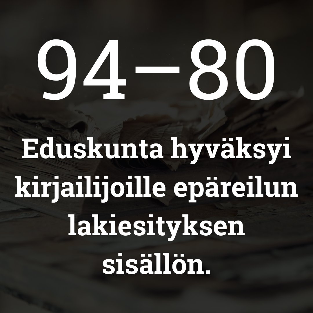 Kirjailijaliitt's tweet photo. Kirjailijaliitto on järkyttynyt siitä, miten tekijänoikeuksia pyritään horjuttamaan. 🧵 https://t.co/7Fu4pmQosO