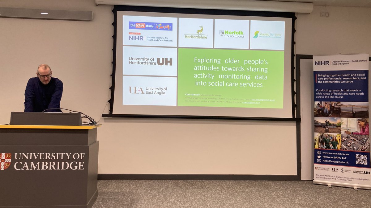 ARC_EoE's tweet photo. “Is this #technology going to replace the human touch?”

@ARC_EoE @SCRIPT2021to24 fellow, Chris Metcalf, shares older people’s perspectives on the use of sharing activity monitoring #data in #socialcare services.

#AMMShowcase https://t.co/YjzspmpCDw