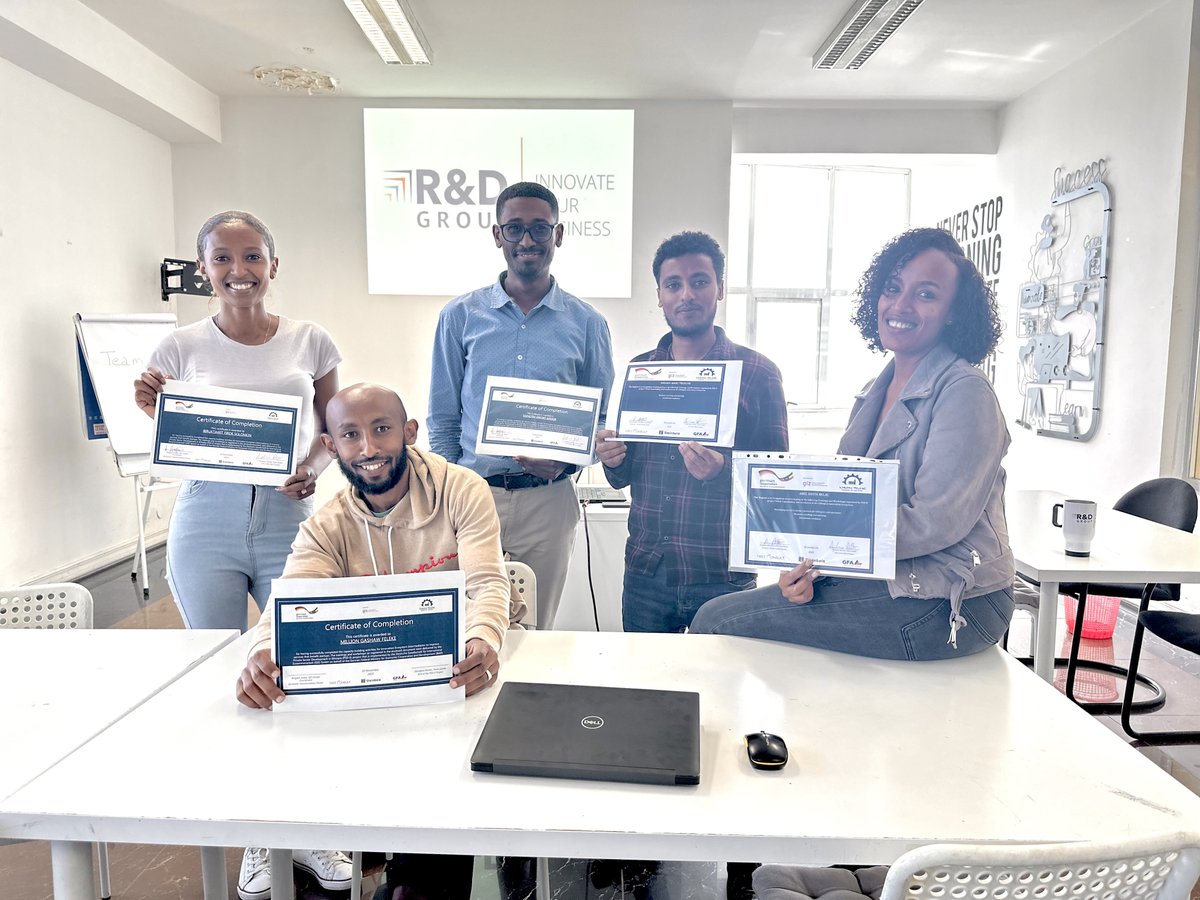Congratulations to the incredible team at R&amp;D Group for successfully completing the capacity-building activities for innovation ecosystem intermediaries! Special thanks to the Private Sector Development in Ethiopia (PSD-E) project, implemented by <a href="/giz_gmbh/">GIZ</a> on behalf of <a href="/BMZ_Bund/">Bundesentwicklungsministerium</a>
