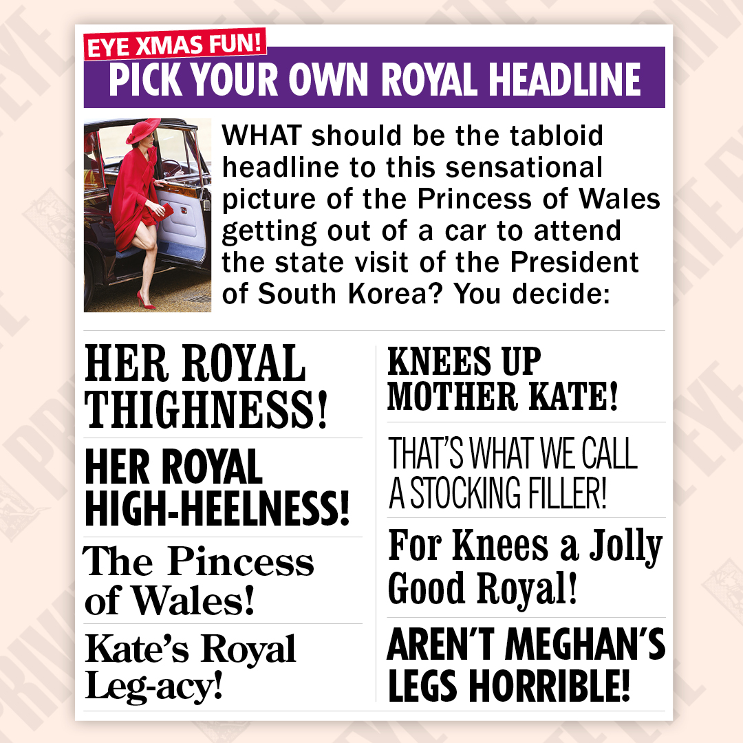 PrivateEyeNews's tweet photo. Pick your own royal headline, with the new edition of Private Eye, in shops now. https://t.co/rvRPyTjBEb