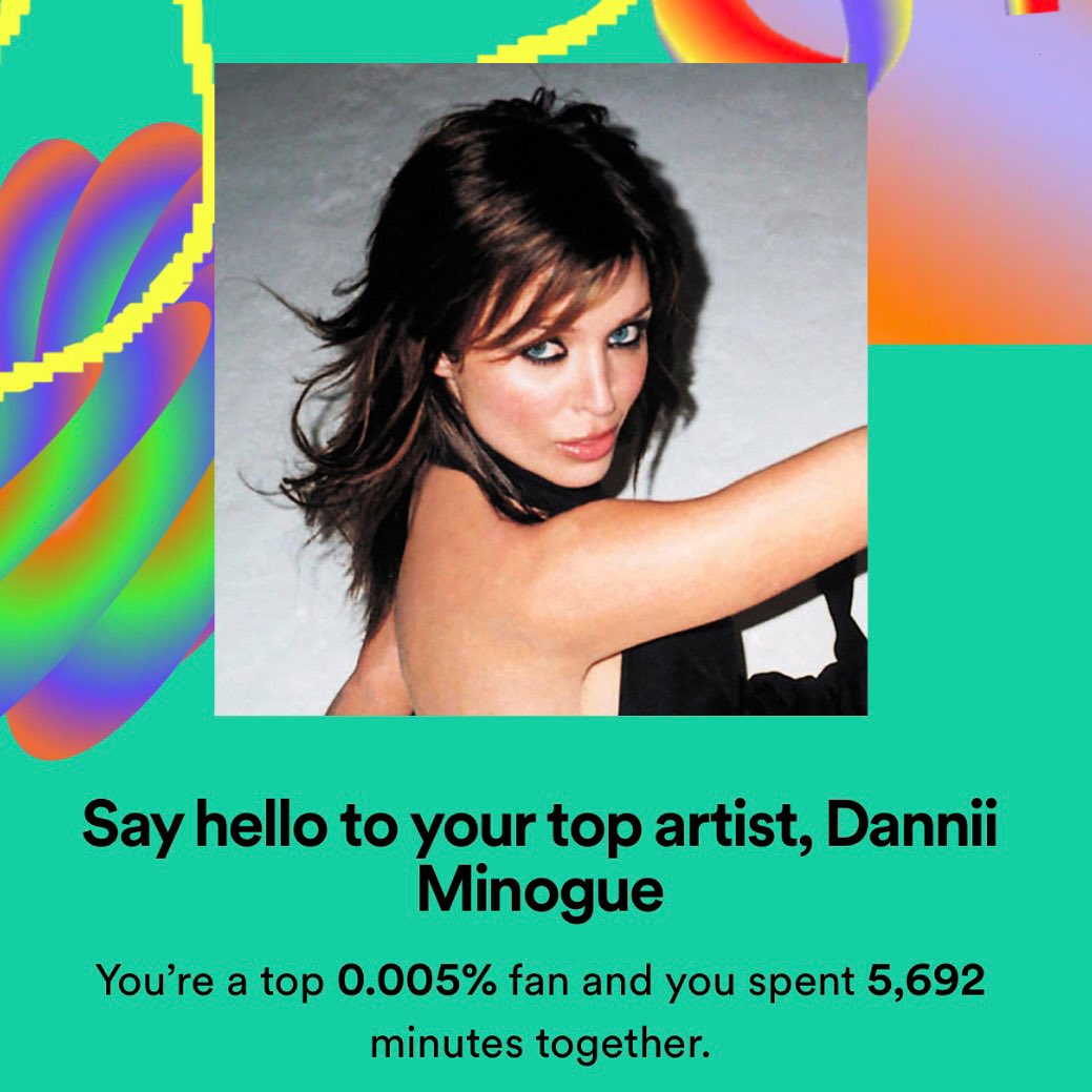 danniiversary's tweet image. And what a Danntastic 5692 minutes they were! 🪩💃🏻👇🏻🐠✨
@DanniiMinogue
