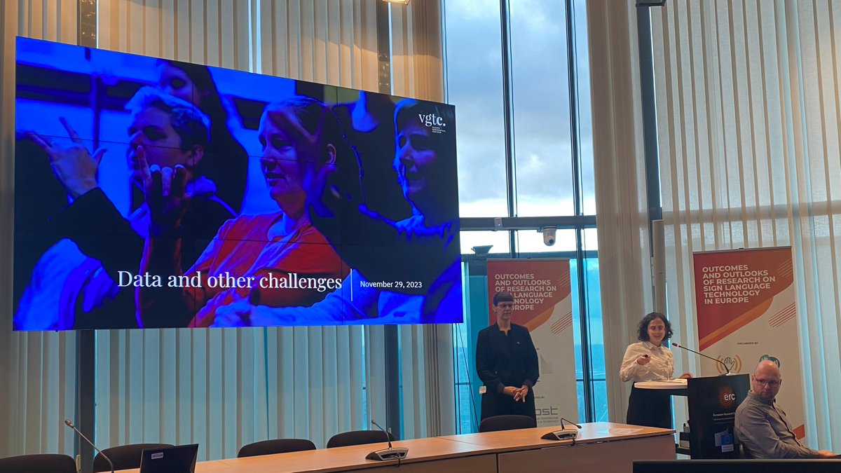 'The data bottleneck in sign language research is often reduced to “there is not enough data” but the situation is a lot more nuanced than that' - Caro Brosens (@VGTCentrum) explains the challenges with sign language data.