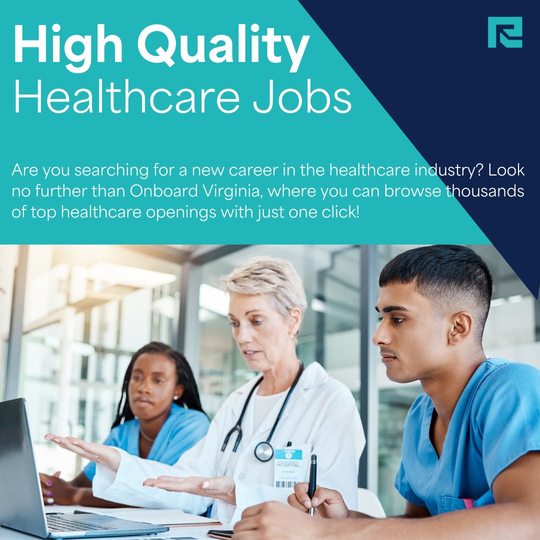 Looking for a job in healthcare? On Board Virginia makes it easy to search through thousands of top job openings across the state. Find your dream job with ease and apply today! bit.ly/3R9vUdd.