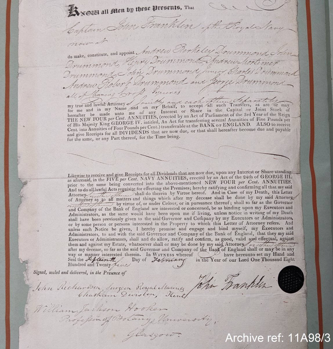 boemuseum's tweet photo. The Archive contains unique material such as a set of “autographs of notable people”. This page is for the explorer Sir John Franklin who lost his life in 1847 trying to find a Northwest passage for ships between the Atlantic and the Pacific Oceans. 🌎 #EYAUnique #BoEArchive https://t.co/hlH73eISF1