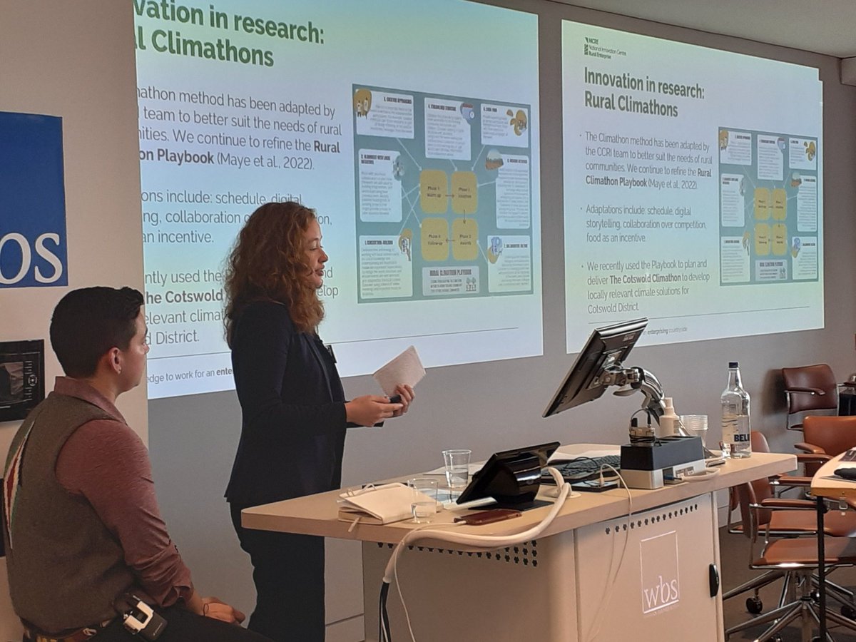 As part of our innovation session with @DrMagistrali @06aims explains our work developing rural climathons, with one already held in the Cotswolds @CCRI_UK @DamianMaye @CotswoldDC