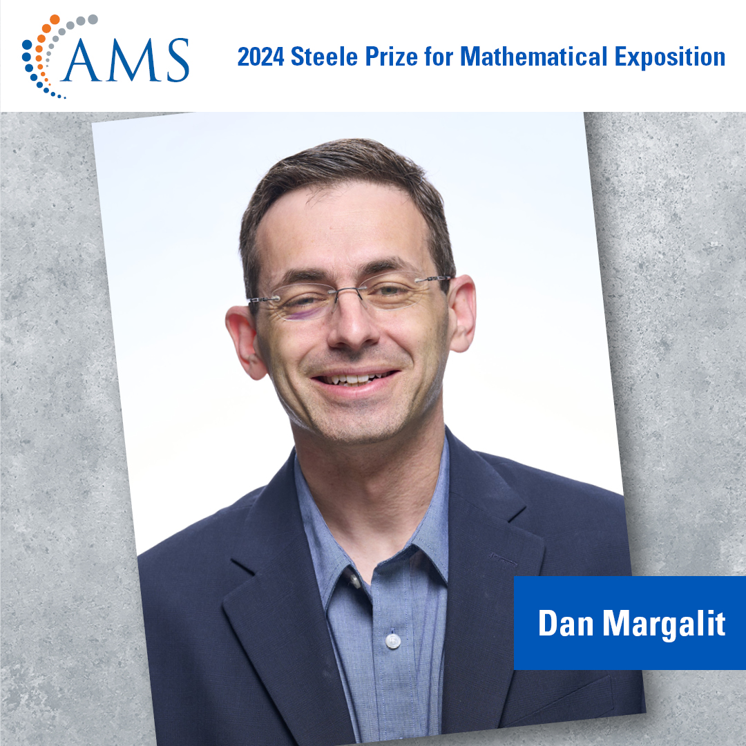 The 2024 Steele Prize for Mathematical Exposition is awarded to Benson Farb and Dan Margalit for their Princeton Mathematical Series book A Primer on Mapping Class Groups. Read more: ow.ly/tUAr50Qcsnf