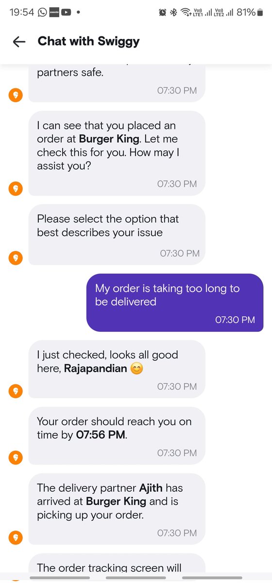Pradeep Devaraj (@pradeep_pradi12) on Twitter photo Worst <a href="/BurgerKing/">Burger King</a> in Chennai Velachery branch taking 2 hours for an order and postponing times from time to time and <a href="/Swiggy/">Swiggy Food</a> not taking care . #burgerking #swiggy
Worst for a reason . Worst <a href="/BurgerKing/">Burger King</a> in Chennai Velachery branch taking 2 hours for an order and postponing times from time to time and <a href="/Swiggy/">Swiggy Food</a> not taking care . #burgerking #swiggy
Worst for a reason .