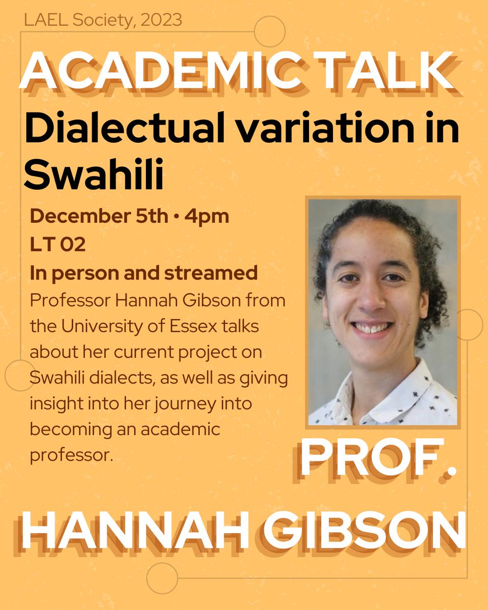 LAELSocietyLanc's tweet image. We’re so excited to host Professor Hannah Gibson next Tuesday!

All links will be in our bio on the day 🧡

@LAEL_LU @EssexLang_Ling