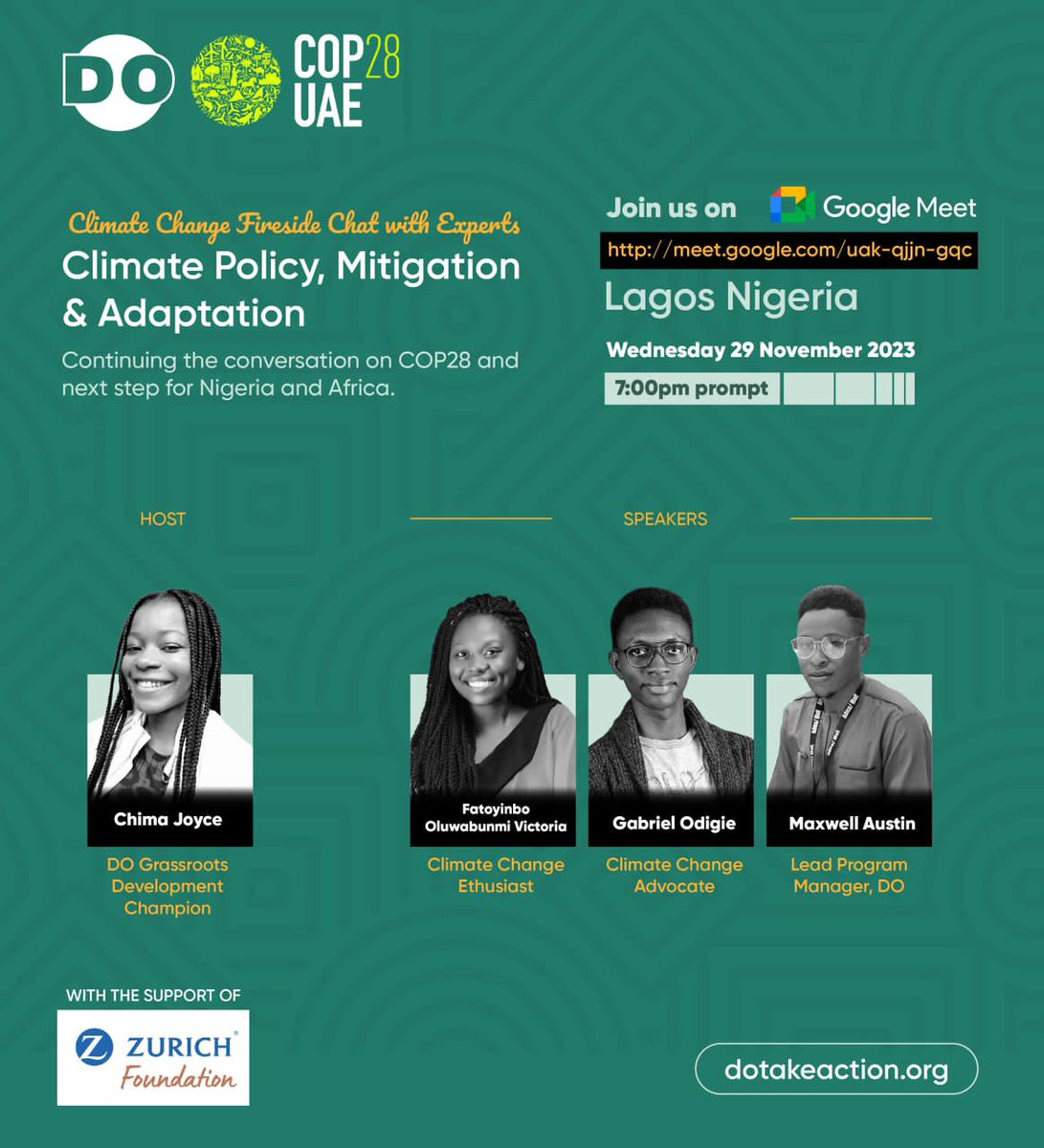 Join us today by 7pm for the Lagos edition. Mark your calendar and be present at this significant conversation for positive change. Let's collectively work towards a future that is not just sustainable but thriving #ClimateAction #COP28