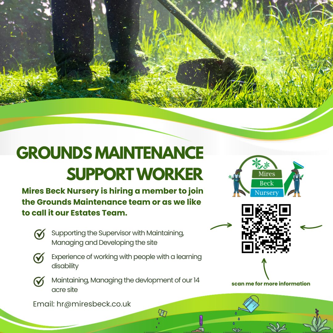 Job: Grounds Maintenance Support Worker Part-Time (Mon, Tue, Thu, Fri) Location Mires Beck Nursery (charity) We are recruiting a Grounds Maintenance Support Worker located at Mires Beck Nursery (North Cave) 🌳 Apply Here: findajob.dwp.gov.uk/details/135246… #JobsinHull #WeAreHiring