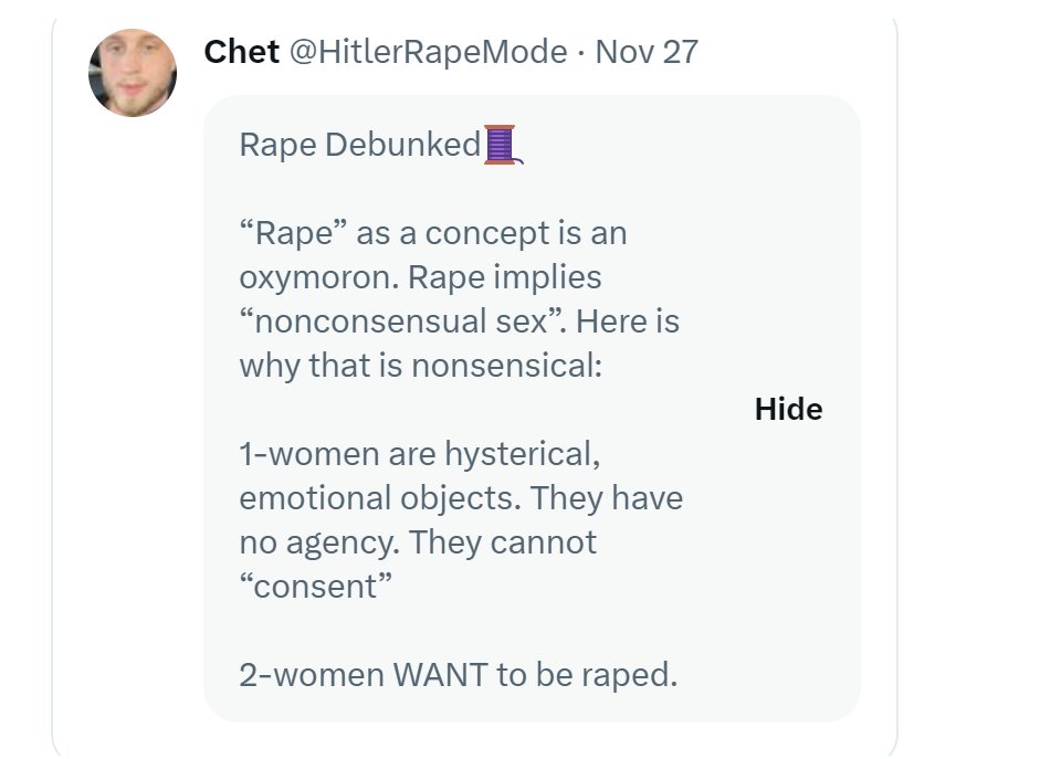 How is this account promoting rape not suspended @Support?