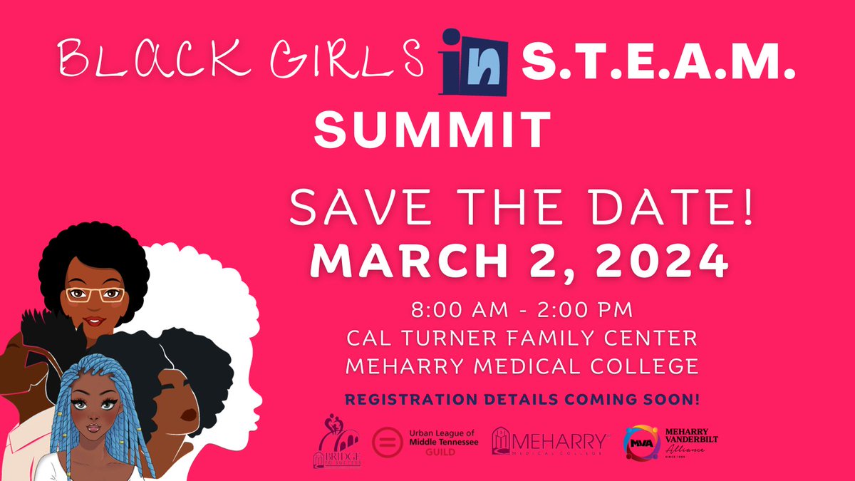 Parents, high school students and undergraduates mark your calendars for this high impact event! Young black women from Middle Tennessee gather to make new friends & learn more about health-related fields. @PearlCohnHS @YWCANashville @NowatNPL @MetroSchools @PENCIL4Schools