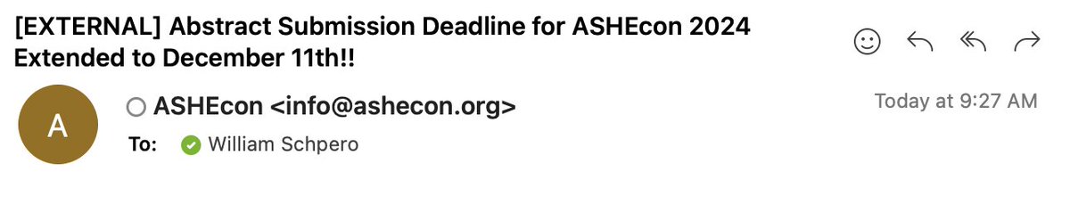 Happy @ashecon abstract deadline extension day to all who celebrate!