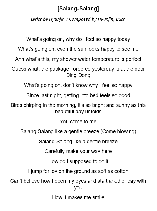 heartrachas's tweet image. (Salang-Salang) Hyunin record (1)
Lyrics english translation/ Letra traducida al español