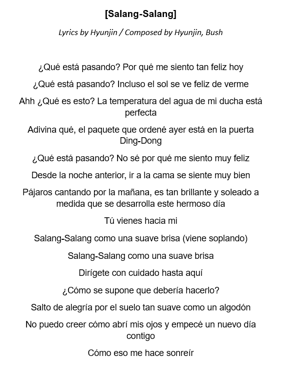 heartrachas's tweet image. (Salang-Salang) Hyunin record (1)
Lyrics english translation/ Letra traducida al español
