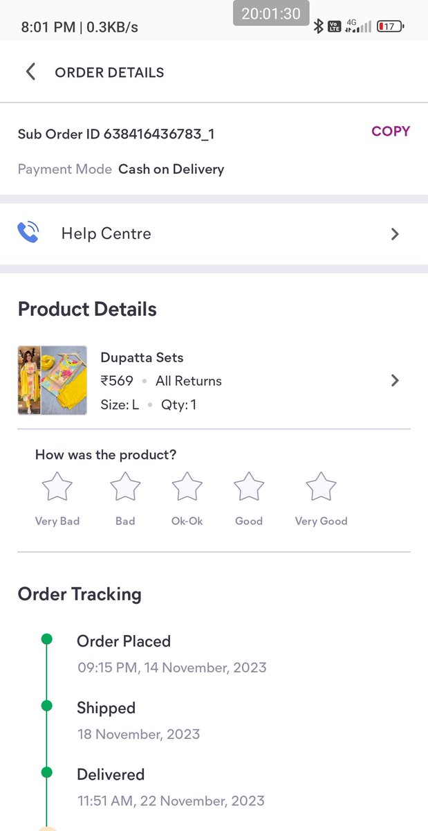 deepakdube58's tweet photo. @Meesho_Official 
I was ordered the product from meesho on 14 November and it was delivered on 22 of November it was delivered completely different product as shon on site and i was returned this product but meesho does not take any legal action on this product
Order id is below https://t.co/4oDZ5xtu45