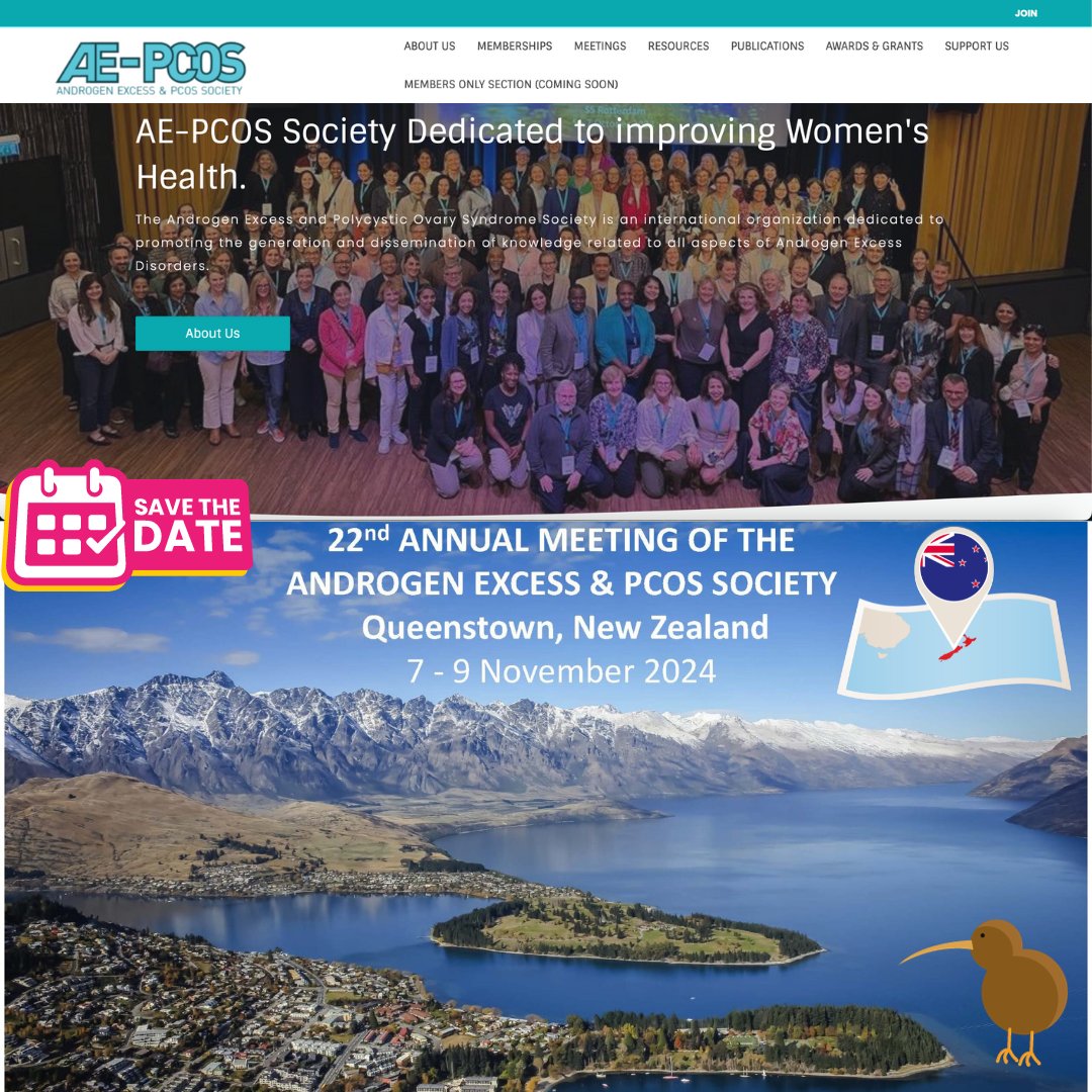 🗓️ SAVE THE DATE:
AE-PCOS Society 22nd Annual Meeting 👉 Nov 7-9, 2024 ✨⭐️
Queenstown, New Zealand 🇳🇿

ae-society.org/meetings/

✍️ Join &amp; benefit from:
Discount to our annual meeting
Newsletter &amp; access to AEPCOS publications
Special interest group for early career professionals
