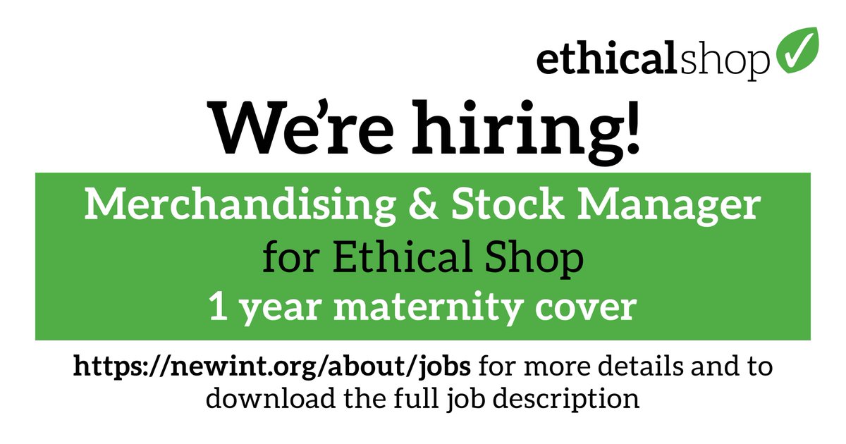 🚨 WE’RE HIRING! Our @ethical_shop is looking for a Merchandising and Stock Manager on a 12-month contract (maternity leave cover) Is this you? Know someone who’d love this? Share or ➡️ head over to newint.org/jobs for more info! Applications close on 18 December