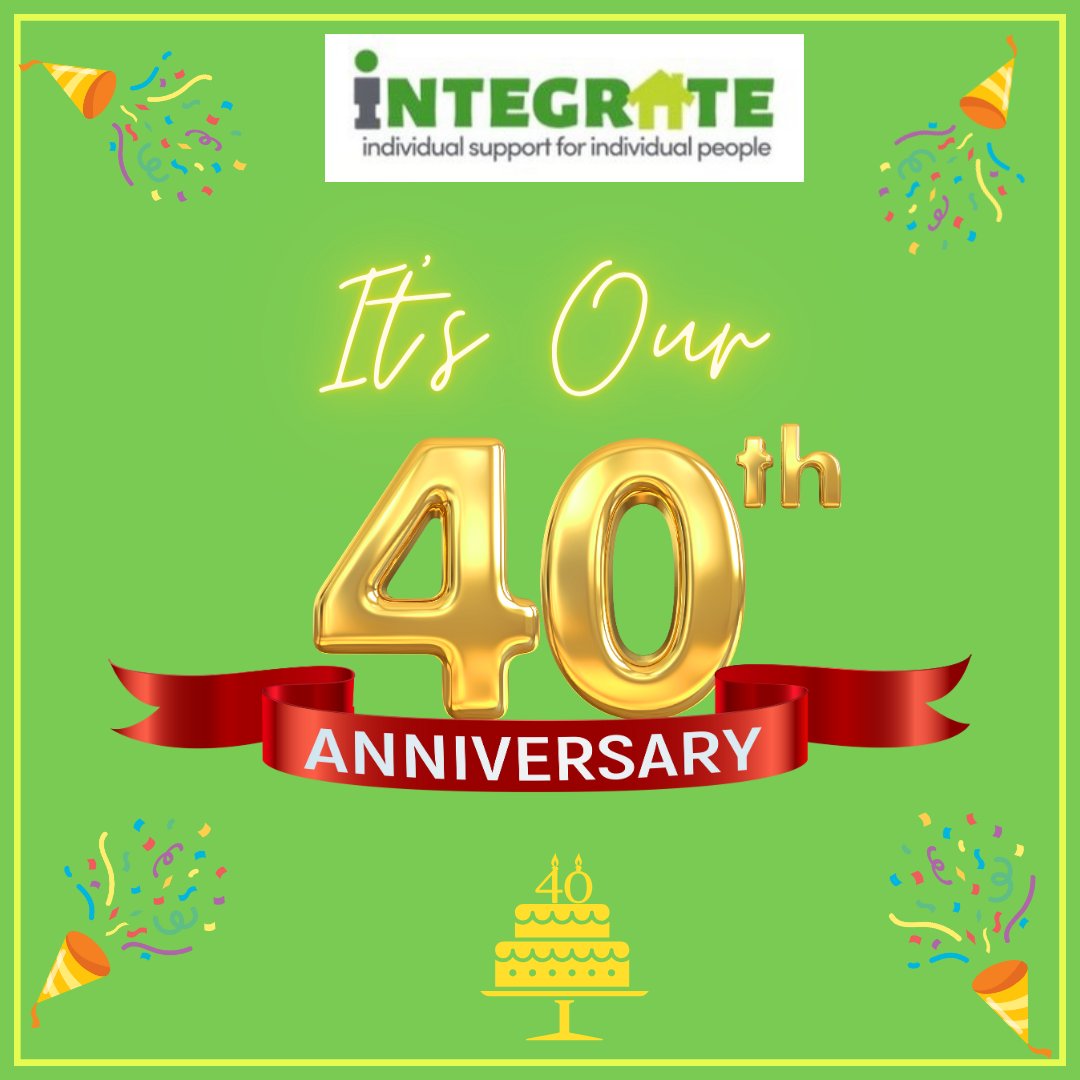 This week we are celebrating 40 years of Integrate supporting people with learning disabilities to live the life they would chose 🙌🥳 #supportservice #learningdisabilityservice #40yearanninversary