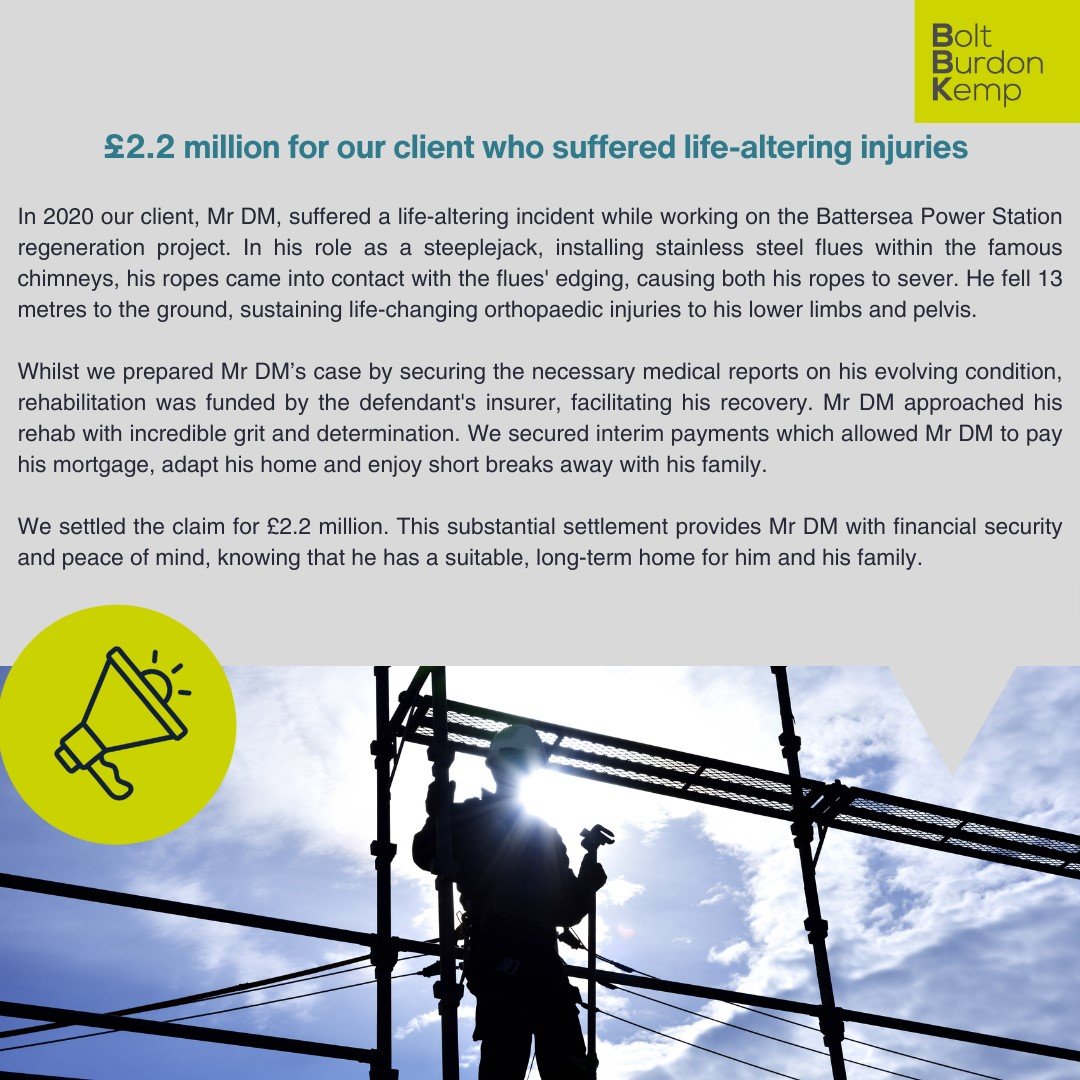 Proud of this one! A v genuine man & someone I'll miss working with. 

Mr DM suffered life-changing injuries following a fall from height during installation works.

Great working w/ Rob Cumming @2TempleGardens

#AccidentAtWork @LighthouseClub_ #PersonalInjury #EmployerLiability