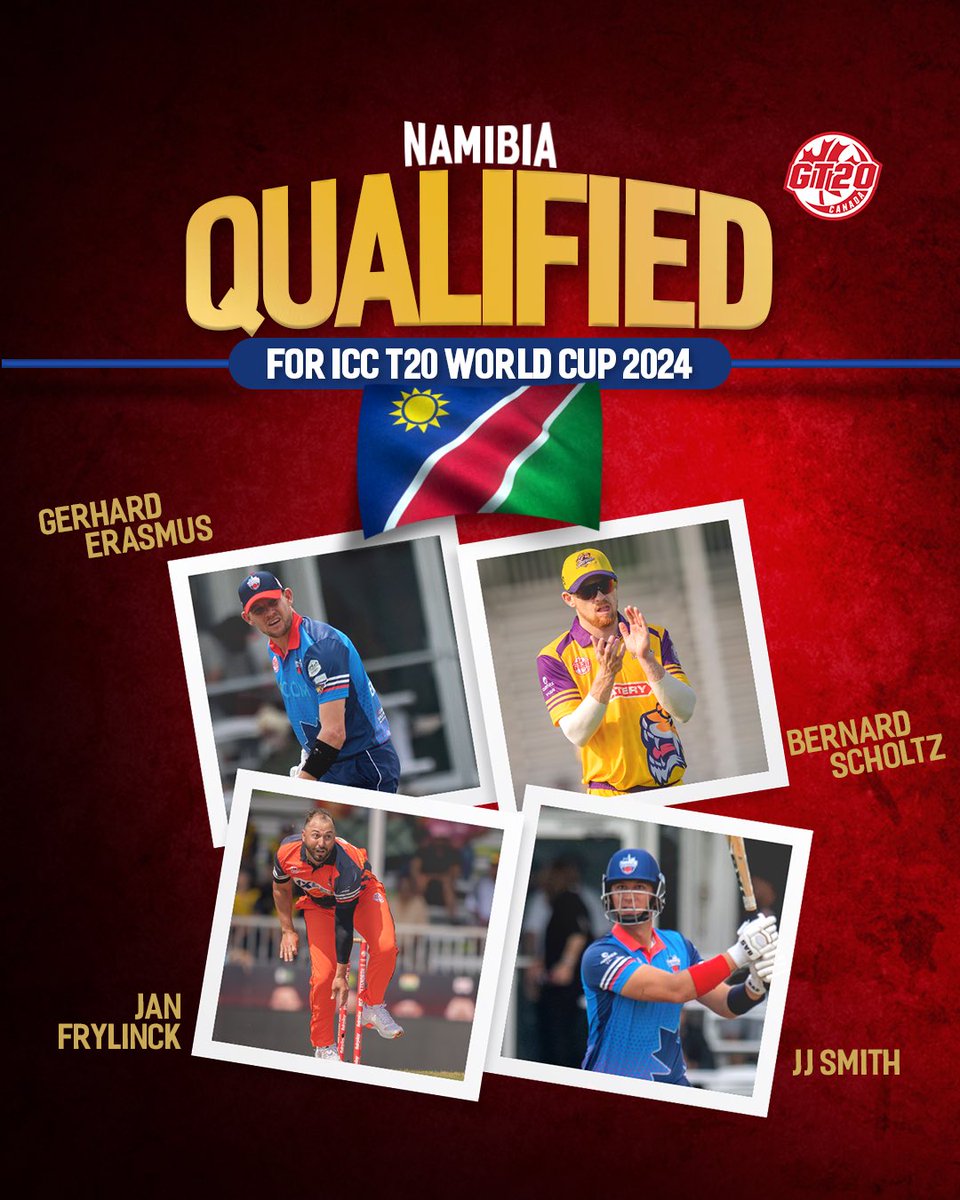 The Eagles qualify for the ICC T20 World Cup 2024 🇳🇦🤩 #GT20Canada #GlobalT20 #CricketsNorth @CricketNamibia1