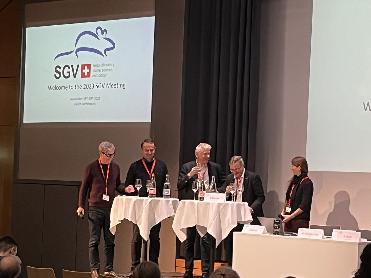 SAVIR (@savir_2019) on Twitter photo Podium discussion about harm-benefit-analysis in #animalexperiment|s with <a href="/michaelhengart3/">michael hengartner</a>, Vanessa Gerritsen, <a href="/RolfZeller5/">Rolf Zeller</a>, Lubor Borsig and @HannoWurbel now at the at #SGVmeeting23. 👍🏻👍🏻👍🏻
<a href="/SwissSgv/">Swiss Laboratory Animal Science - SGV</a> <a href="/StiftungTIR/">Stiftung Tier im Recht</a> <a href="/BaselDec/">Animal Research Tomorrow</a> <a href="/ForschungLeben/">Forschung für Leben</a> #animalexperiment #3Rs Podium discussion about harm-benefit-analysis in #animalexperiment|s with <a href="/michaelhengart3/">michael hengartner</a>, Vanessa Gerritsen, <a href="/RolfZeller5/">Rolf Zeller</a>, Lubor Borsig and @HannoWurbel now at the at #SGVmeeting23. 👍🏻👍🏻👍🏻
<a href="/SwissSgv/">Swiss Laboratory Animal Science - SGV</a> <a href="/StiftungTIR/">Stiftung Tier im Recht</a> <a href="/BaselDec/">Animal Research Tomorrow</a> <a href="/ForschungLeben/">Forschung für Leben</a> #animalexperiment #3Rs