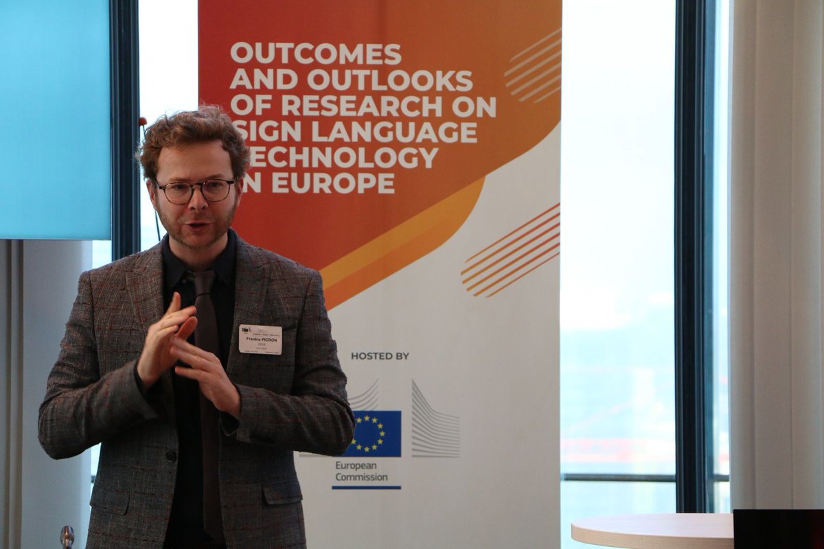 EUD Project Manager Frankie Picron, representing EUD, joins the EASIER/SignON conference panel 'Way Forward of Research on Sign Language in the EU'. Advocating for Deaf rights and technology advancement in the EU! #EASIERSignON