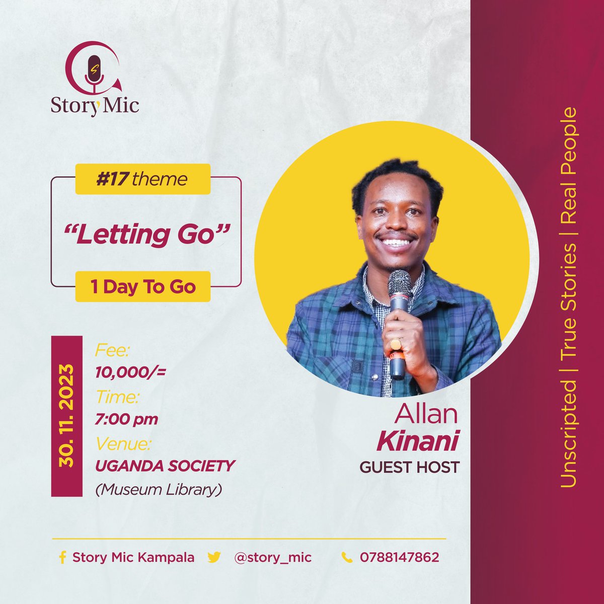 story_mic's tweet photo. 1 day to go y'all💃🤩 Tomorrow, it's going down for the last time this year.
The very talented @KnaniMarshall will be hosting us! Come let's end the year in style with stories on 'Letting Go'.
If you friends haven't heard, now is the time to tell. See you all at 7 pm✌️.
#StoryMic https://t.co/LAHc4esyyc